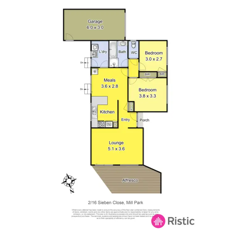 Floorplan of Homely unit listing, 2/16 Sieben Close, Mill Park VIC 3082