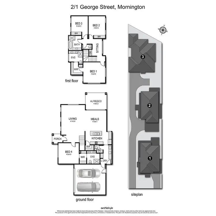 Floorplan of Homely house listing, 1 & 2/1 George Street, Mornington VIC 3931