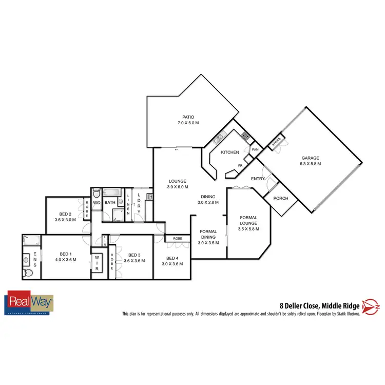 Floorplan of Homely house listing, 8 Deller Close, Middle Ridge QLD 4350