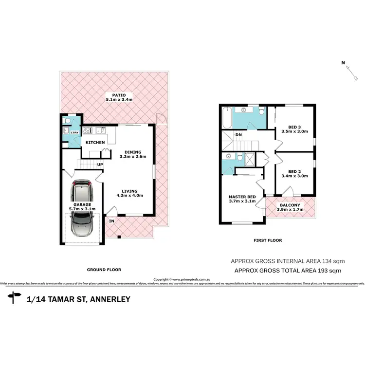 Floorplan of Homely townhouse listing, 1/14 Tamar Street, Annerley QLD 4103