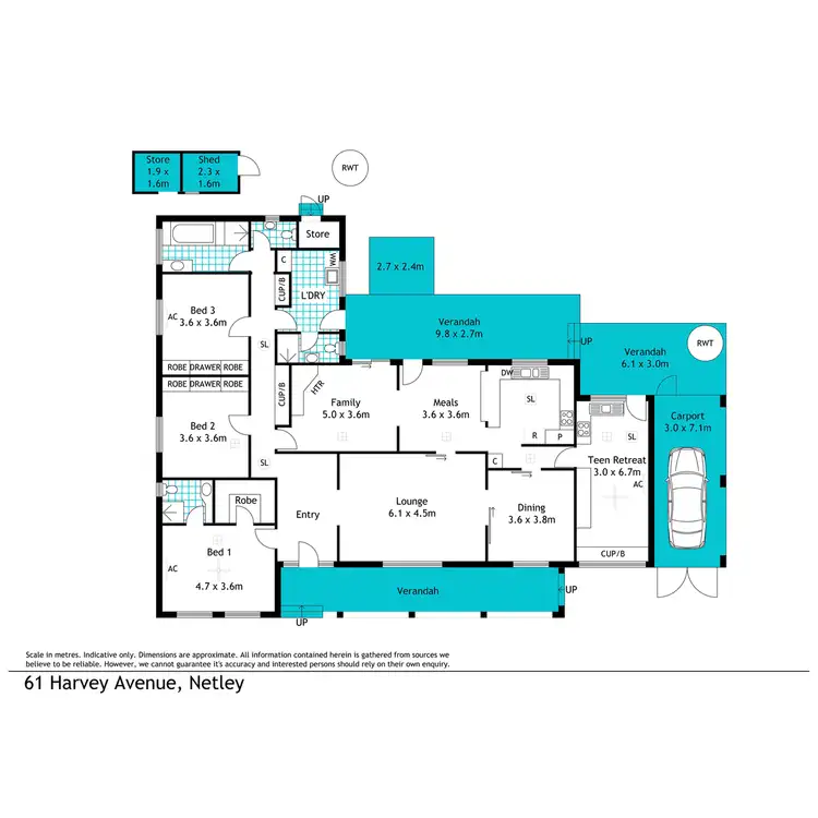 Floorplan of Homely house listing, 61 Harvey Avenue, Netley SA 5037