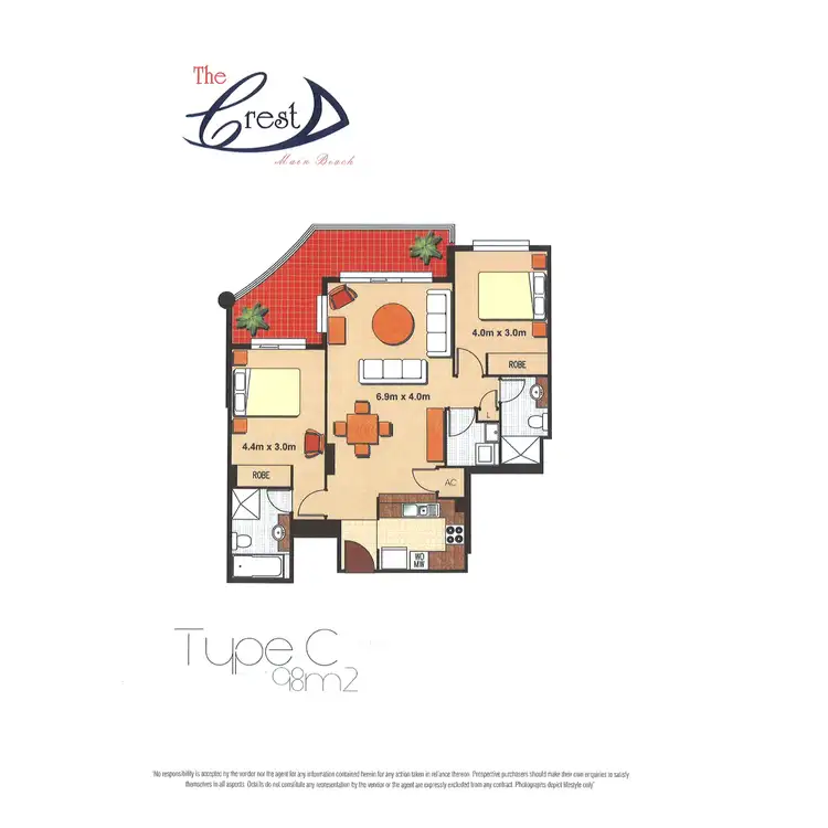 Floorplan of Homely apartment listing, The Crest, 15 Breaker Street, Main Beach QLD 4217