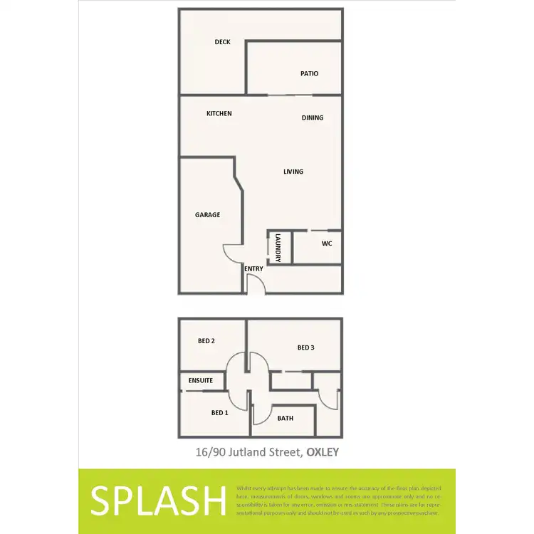 Floorplan of Homely townhouse listing, 16/90 Jutland Street, Oxley QLD 4075