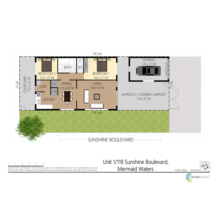 Floorplan of Homely townhouse listing, 1/119 Sunshine Boulevard, Mermaid Waters QLD 4218