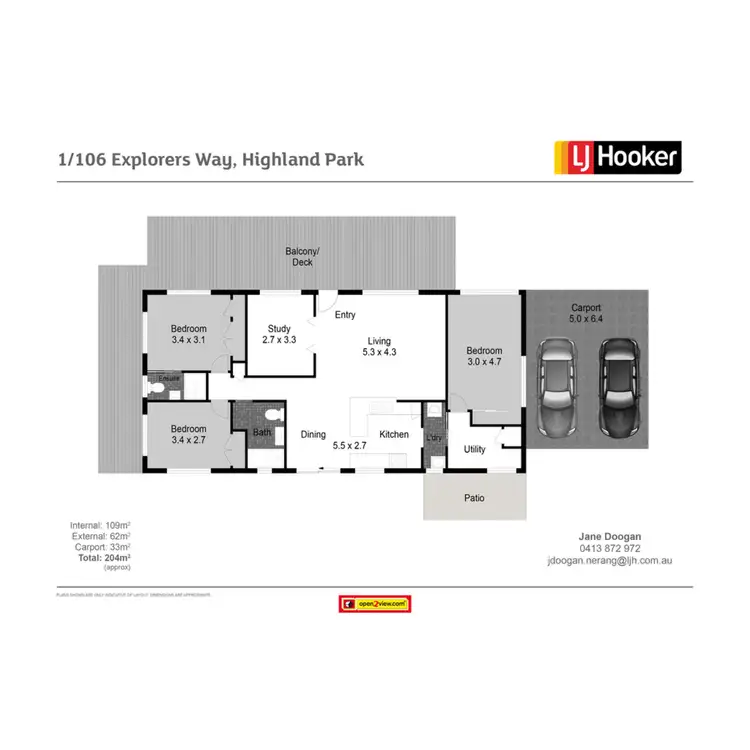 Floorplan of Homely house listing, 1/106 Explorers Way, Highland Park QLD 4211