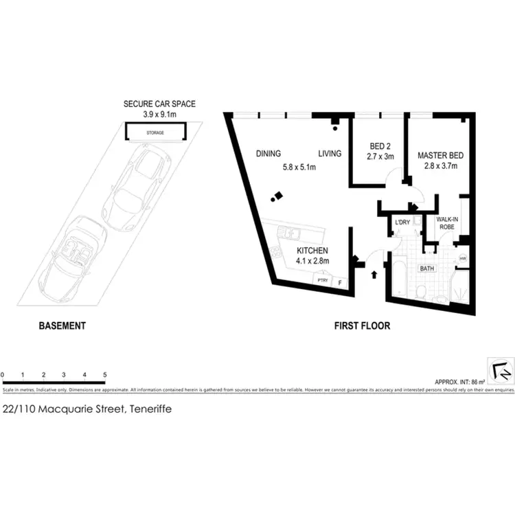 Floorplan of Homely apartment listing, 110 Macquarie Street, Teneriffe QLD 4005