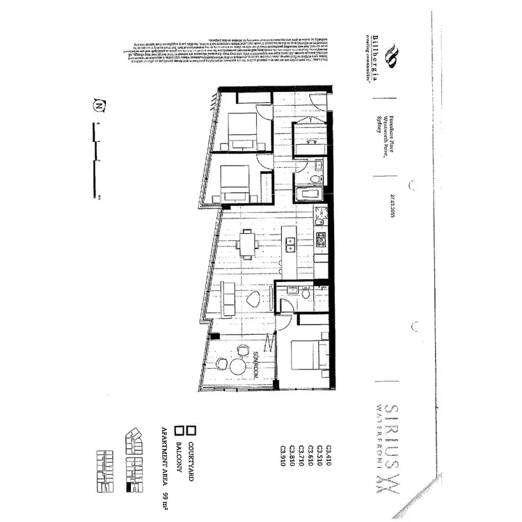 Floorplan of Homely apartment listing, C3/510 Sirius Waterfront, Foreshore Place, Wentworth Point NSW 2127