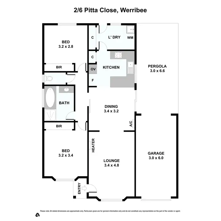 Floorplan of Homely unit listing, 2/6 Pitta Close, Werribee VIC 3030