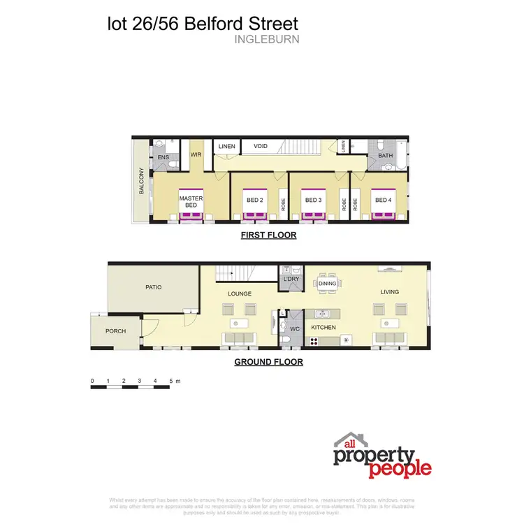 Floorplan of Homely semi-detached listing, 56C Belford Street, Ingleburn NSW 2565