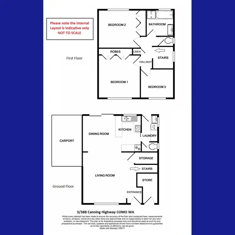 Floorplan of Homely townhouse listing, 3/388 Canning Highway, Como WA 6152