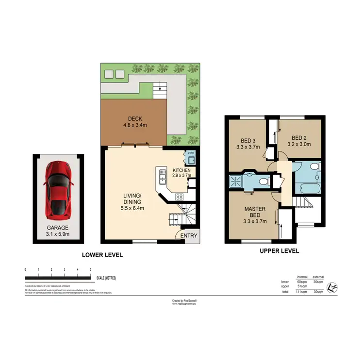 Floorplan of Homely townhouse listing, 2/43-45 Bellevue Terrace, St Lucia QLD 4067
