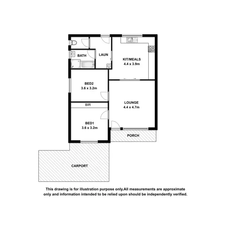 Floorplan of Homely unit listing, 3/8 Ellard Street, Mount Gambier SA 5290