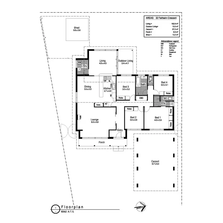 Floorplan of Homely house listing, 32 Fairbairn Crescent, Kooringal NSW 2650
