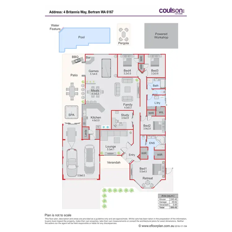 Floorplan of Homely house listing, 4 Britannia Way, Bertram WA 6167