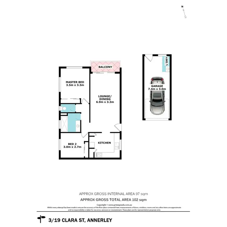 Floorplan of Homely unit listing, 3/19 Clara Street, Annerley QLD 4103