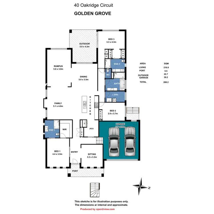 Floorplan of Homely house listing, 40 Oakridge Circuit, Golden Grove SA 5125