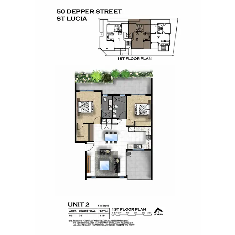 Floorplan of Homely unit listing, 2/50 Depper Street, St Lucia QLD 4067