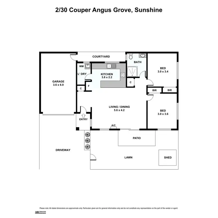 Floorplan of Homely unit listing, 2/30 Couper Angus Grove, Sunshine VIC 3020