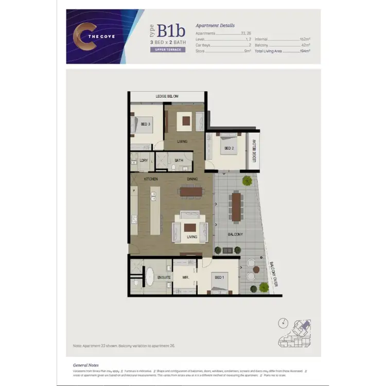 Floorplan of Homely apartment listing, 26/1 Tyrone Street, North Fremantle WA 6159