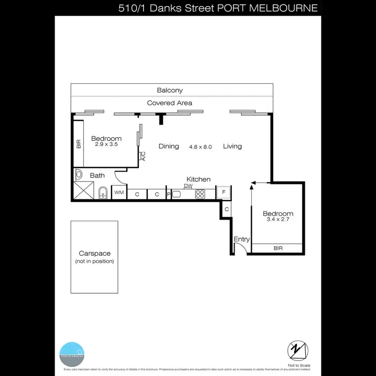 Floorplan of Homely apartment listing, 510/1 Danks Street West, Port Melbourne VIC 3207