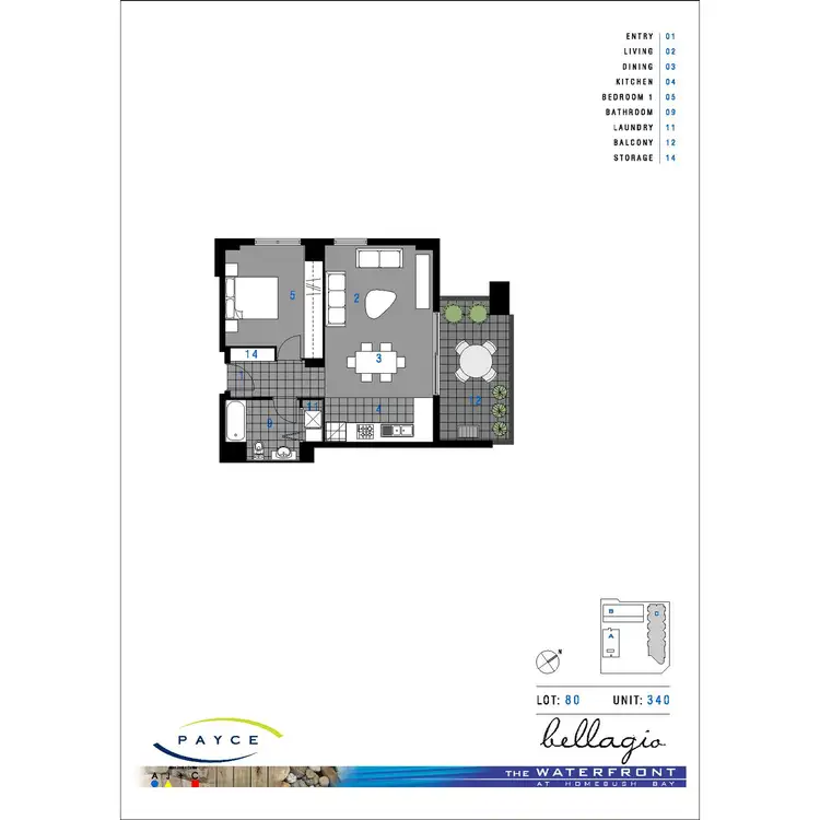 Floorplan of Homely apartment listing, 340/46 Bellagio - Baywater Drive, Wentworth Point NSW 2127