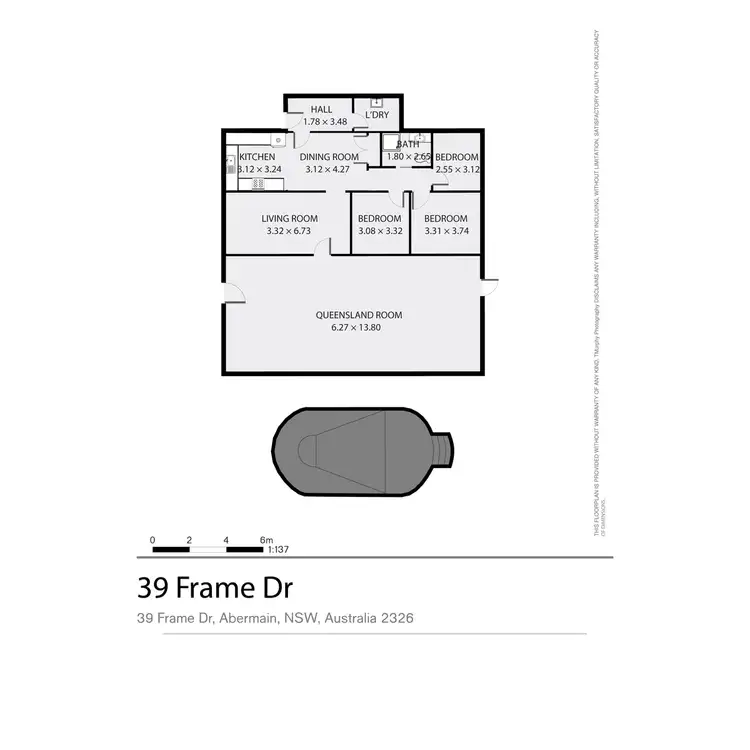 Floorplan of Homely rural property listing, 39 Frame Drive, Abermain NSW 2326
