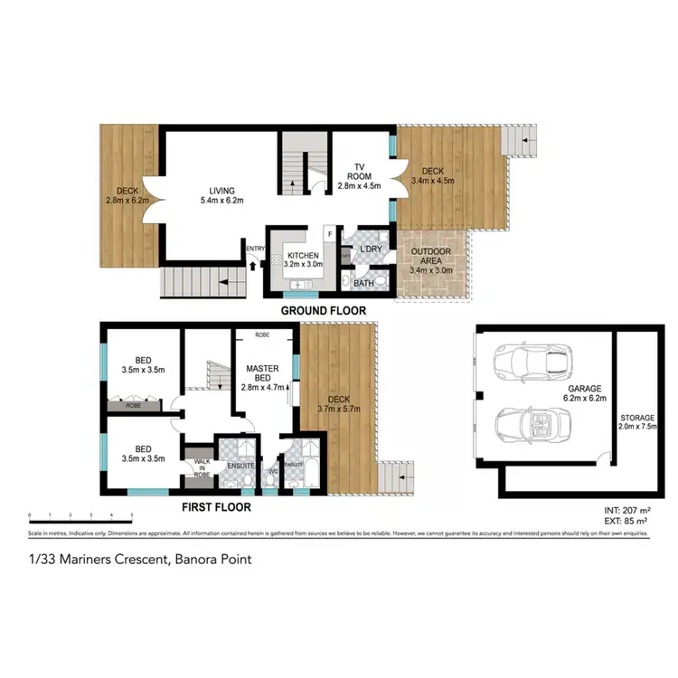 Floorplan of Homely semi-detached listing, 1/33 Mariners Crescent, Banora Point NSW 2486
