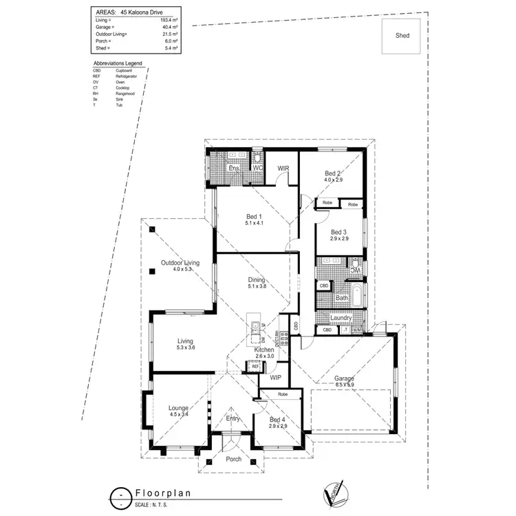 Floorplan of Homely house listing, 45 Kaloona Drive, Bourkelands NSW 2650