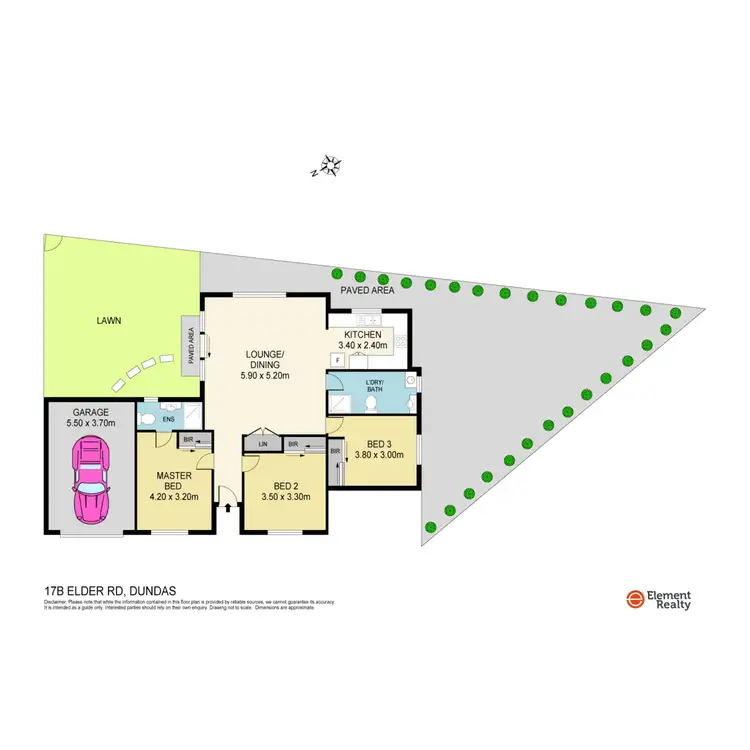 Floorplan of Homely semi-detached listing, 17B Elder Road, Dundas NSW 2117