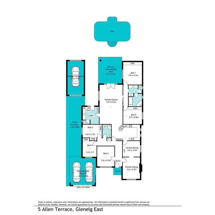 Floorplan of Homely house listing, 5 Allen Terrace, Glenelg East SA 5045