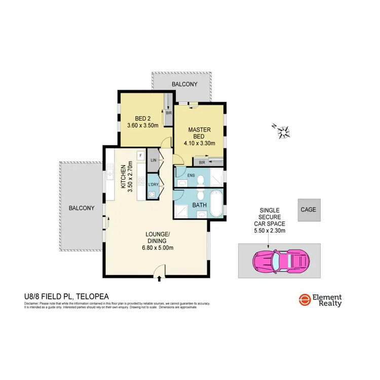 Floorplan of Homely apartment listing, 8/8 Field Place, Telopea NSW 2117