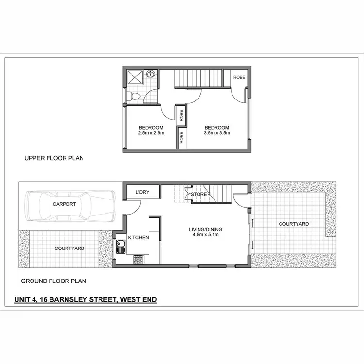 Floorplan of Homely townhouse listing, 4/16 Barnsley Street, West End QLD 4101