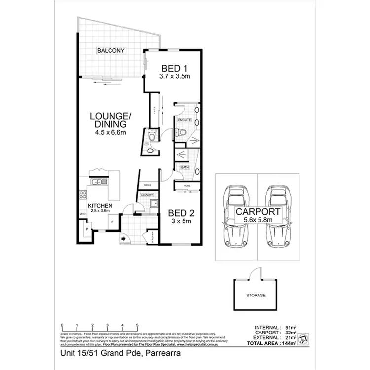 Floorplan of Homely unit listing, 15/51 Grand Parade, Kawana Island QLD 4575