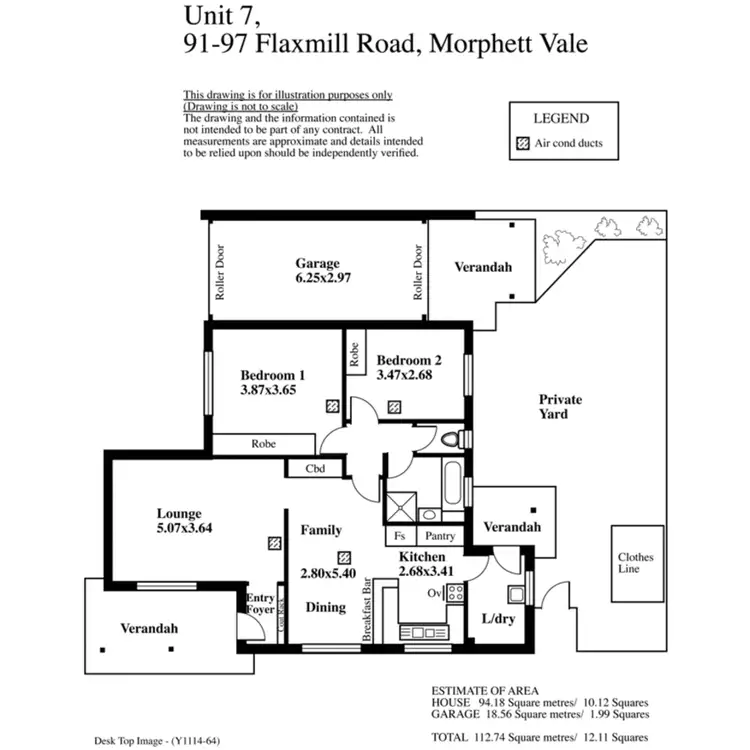 Floorplan of Homely unit listing, 7/93-97 Flaxmill Road, Morphett Vale SA 5162