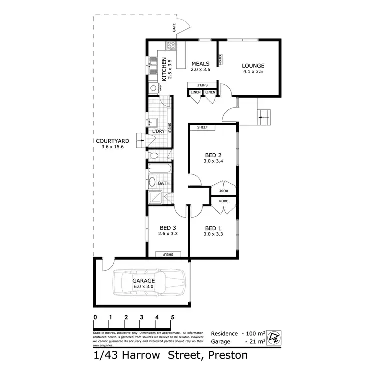 Floorplan of Homely unit listing, 1/43 Harrow Street, Preston VIC 3072