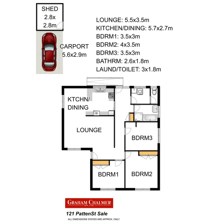 Floorplan of Homely house listing, 121 Patten Street, Sale VIC 3850