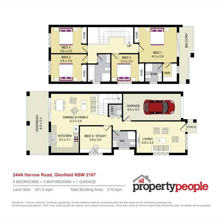 Floorplan of Homely semi-detached listing, 244A Harrow Road, Glenfield NSW 2167