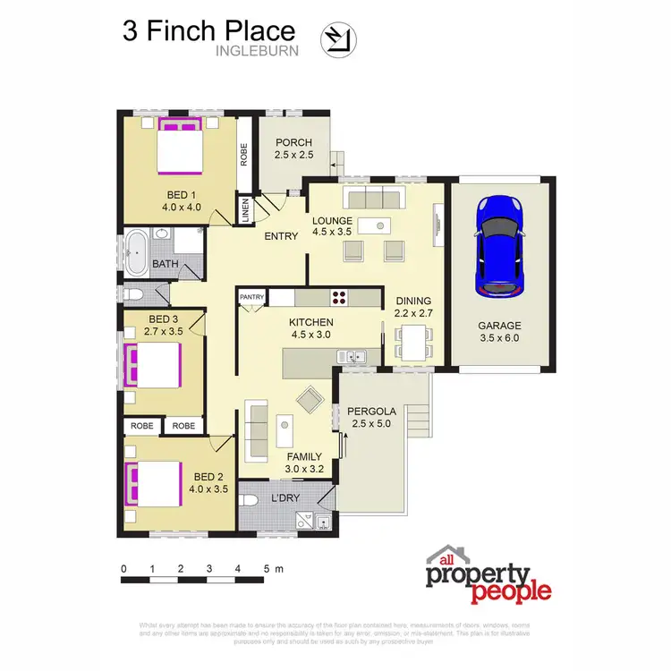 Floorplan of Homely house listing, 3 Finch Place, Ingleburn NSW 2565