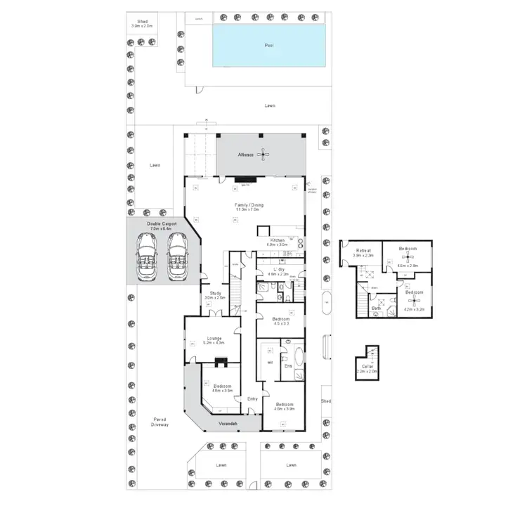 Floorplan of Homely house listing, 2 Bretwalder Avenue, Leabrook SA 5068