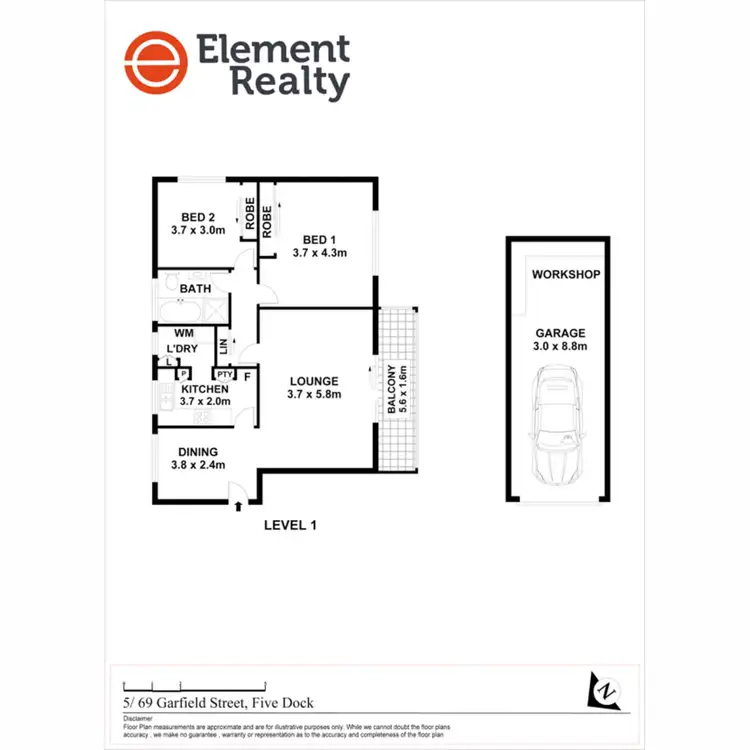 Floorplan of Homely unit listing, 5/69 Garfield Street, Five Dock NSW 2046