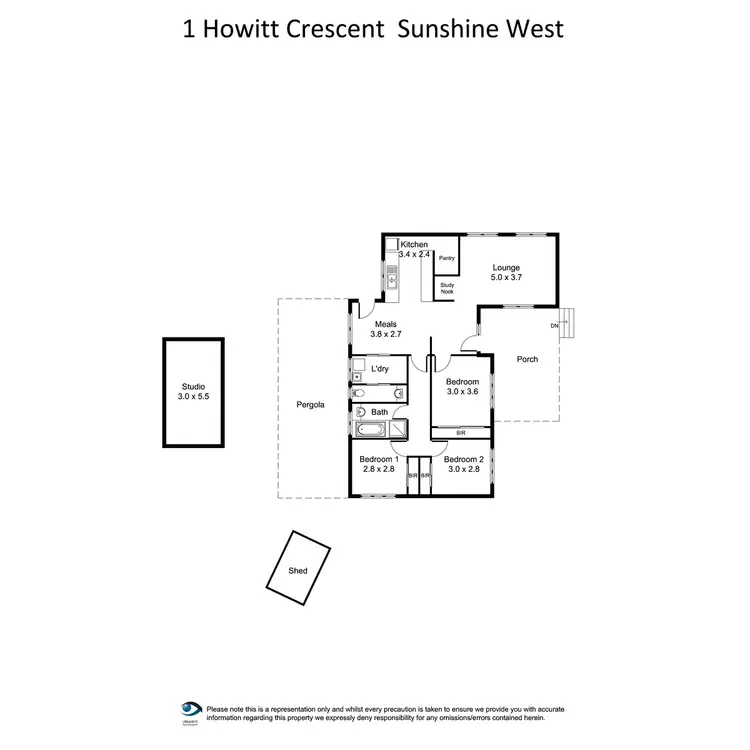 Floorplan of Homely house listing, 1 Howitt Crescent, Sunshine West VIC 3020