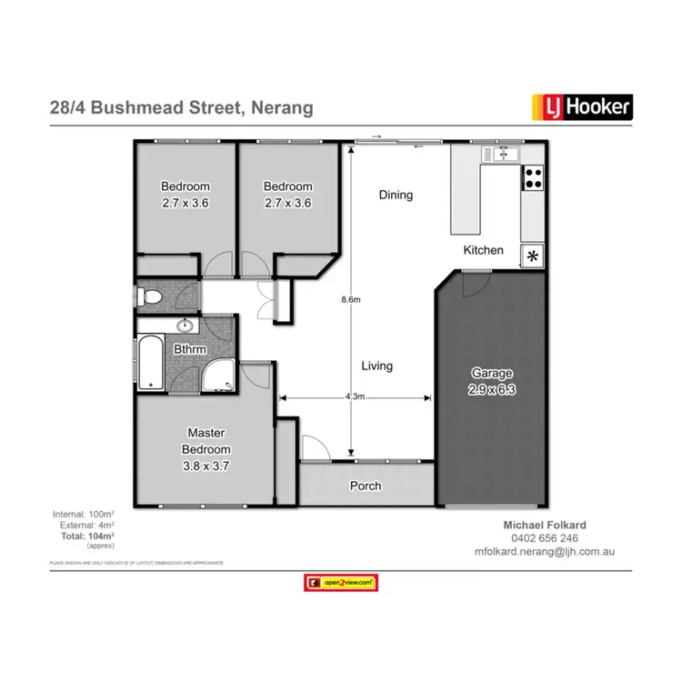 Floorplan of Homely townhouse listing, 28/4 Bushmead Street, Nerang QLD 4211