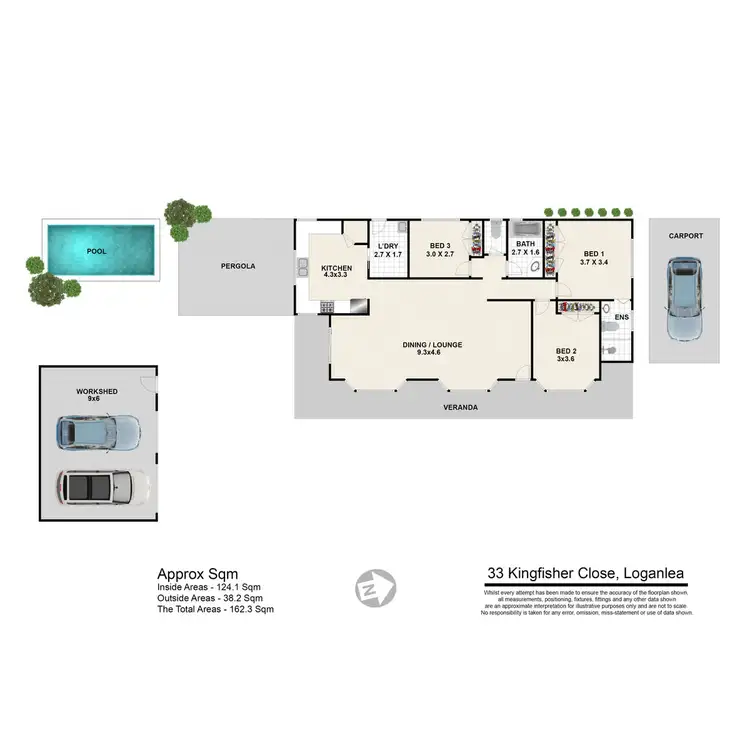 Floorplan of Homely house listing, 1 Kingfisher Close, Loganlea QLD 4131