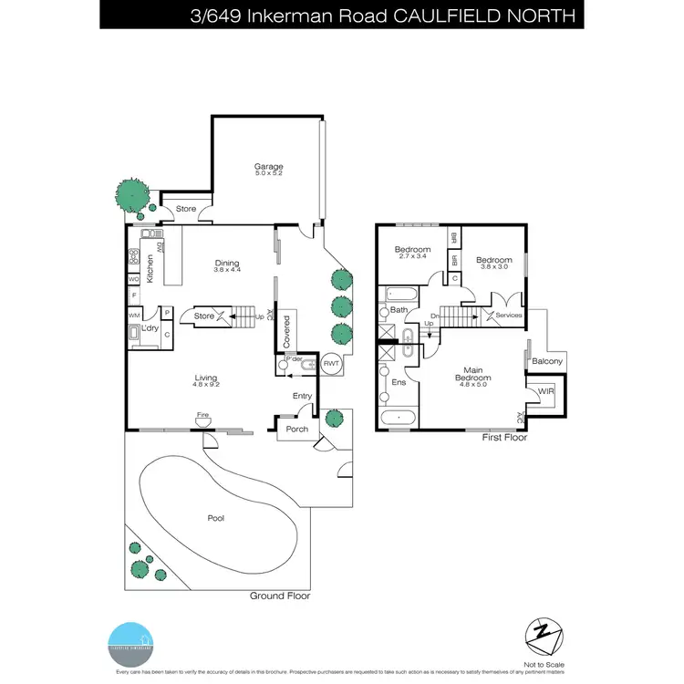 Floorplan of Homely townhouse listing, 3/649 Inkerman Road, Caulfield North VIC 3161