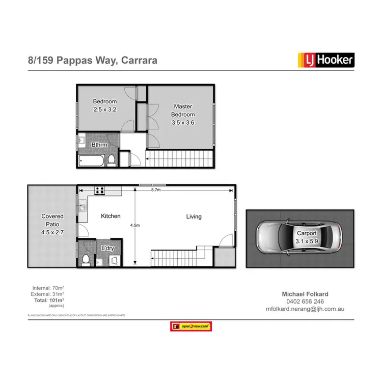 Floorplan of Homely townhouse listing, 8/159 Pappas Way, Carrara QLD 4211