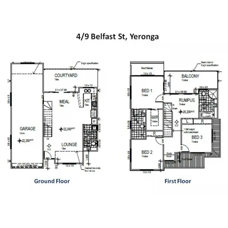 Floorplan of Homely townhouse listing, 4/9 Belfast Street, Yeronga QLD 4104