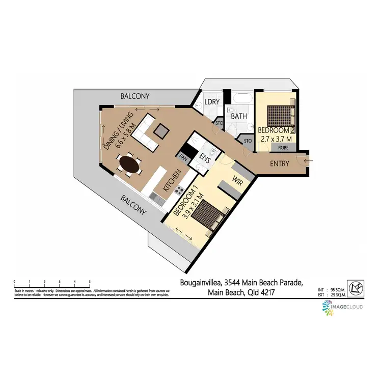 Floorplan of Homely apartment listing, Bougainvillea, 3544 Main Beach Parade, Main Beach QLD 4217