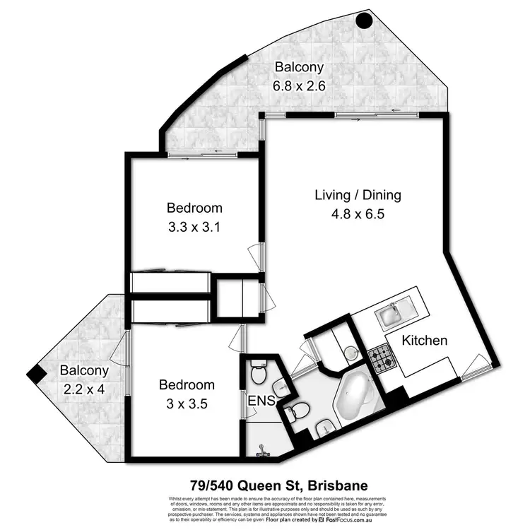 Floorplan of Homely apartment listing, 540 Queen Street, Brisbane City QLD 4000