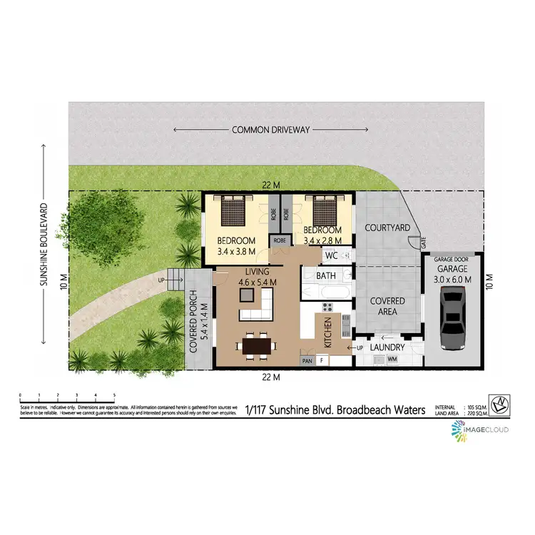 Floorplan of Homely townhouse listing, 1/117 Sunshine Boulevard, Mermaid Waters QLD 4218
