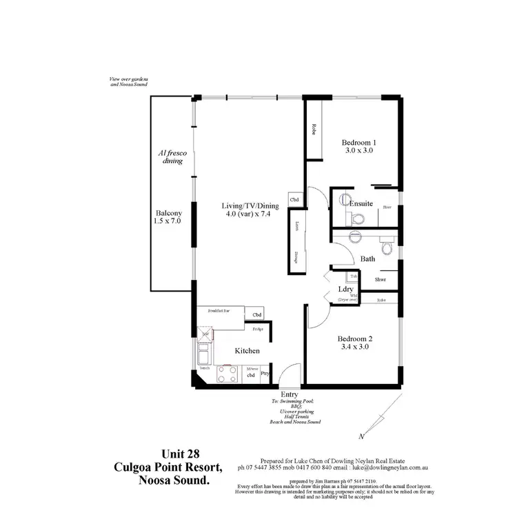 Floorplan of Homely apartment listing, 28/5 Quamby Place, Noosa Heads QLD 4567